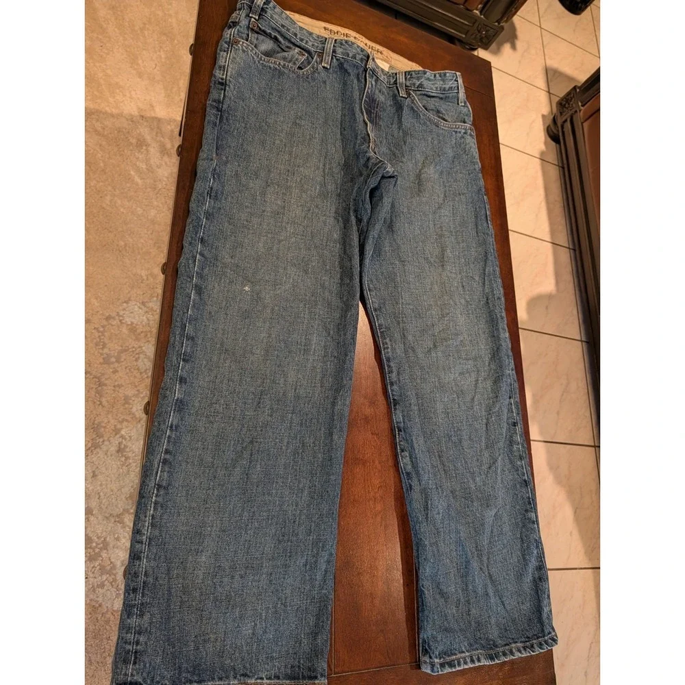 Eddie Bauer Mens 36X30 Original Fit Denim Blue Jeans Dark Wash Straight Leg Vtg